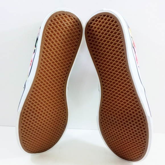 Vans Authentic Hawaiian Floral Boys 6.5 Women 8 Black Red Skateboarding Shoes - Picture 7 of 8